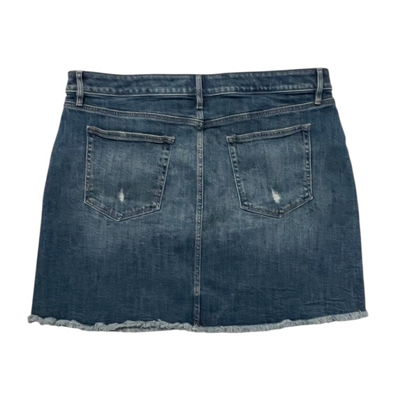 Loft Stretch Distressed Denim Raw Hem Jean Skirt Size 16 NWT - Picture 4 of 4